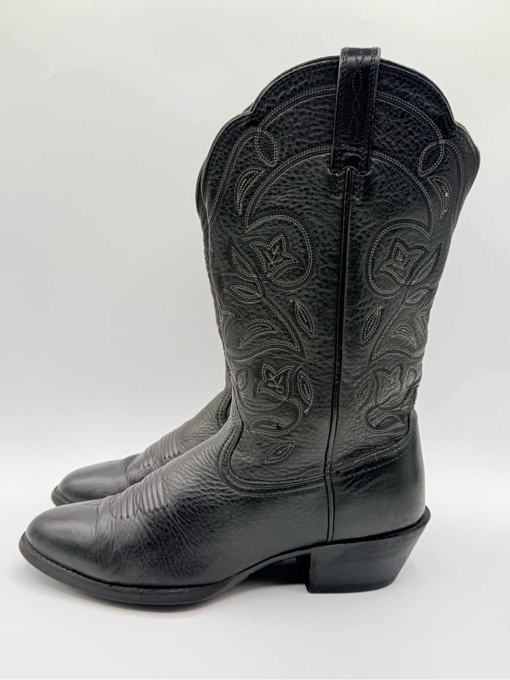 Ariat Heritage Western R Toe Black Leather Cowboy Boots Women’s Size 7.5C Wide